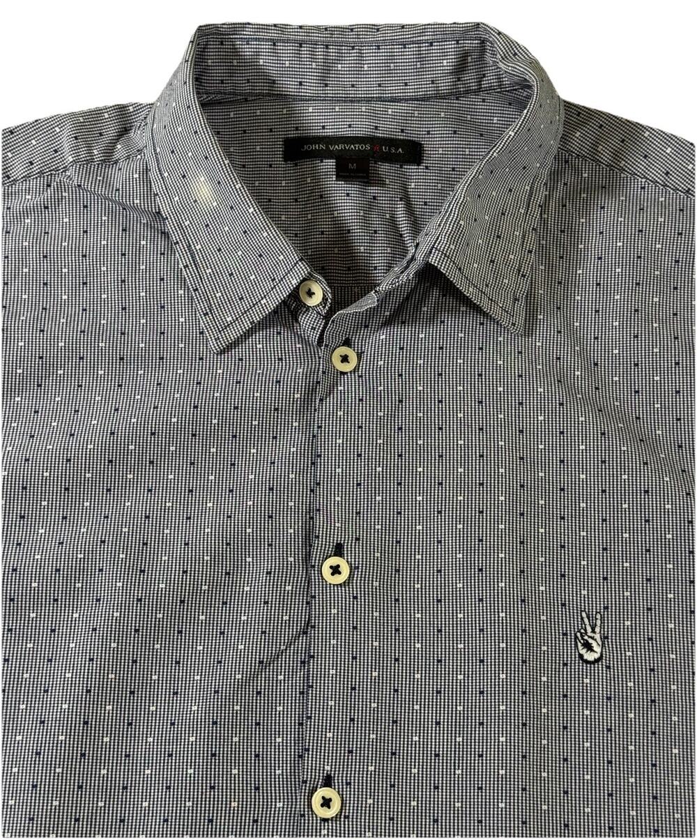 John Varvatos Men’s Short Sleeve Button Up Shirt Blue Size M